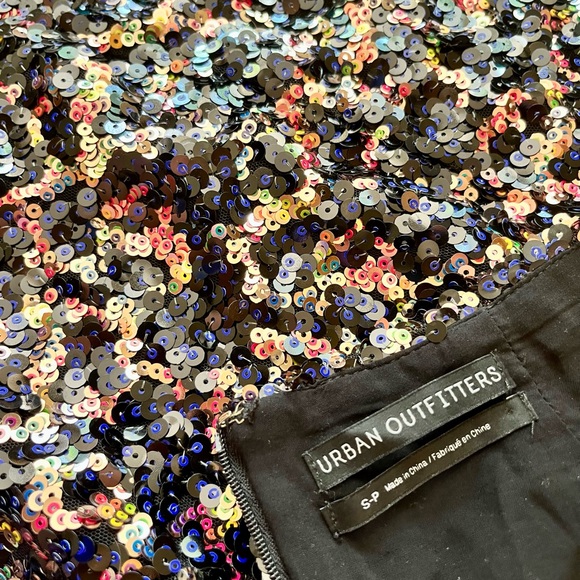 URBAN OUTFITTERS Women’s SEQUIN MINI SKIRT small Back Zipper - Picture 8 of 11